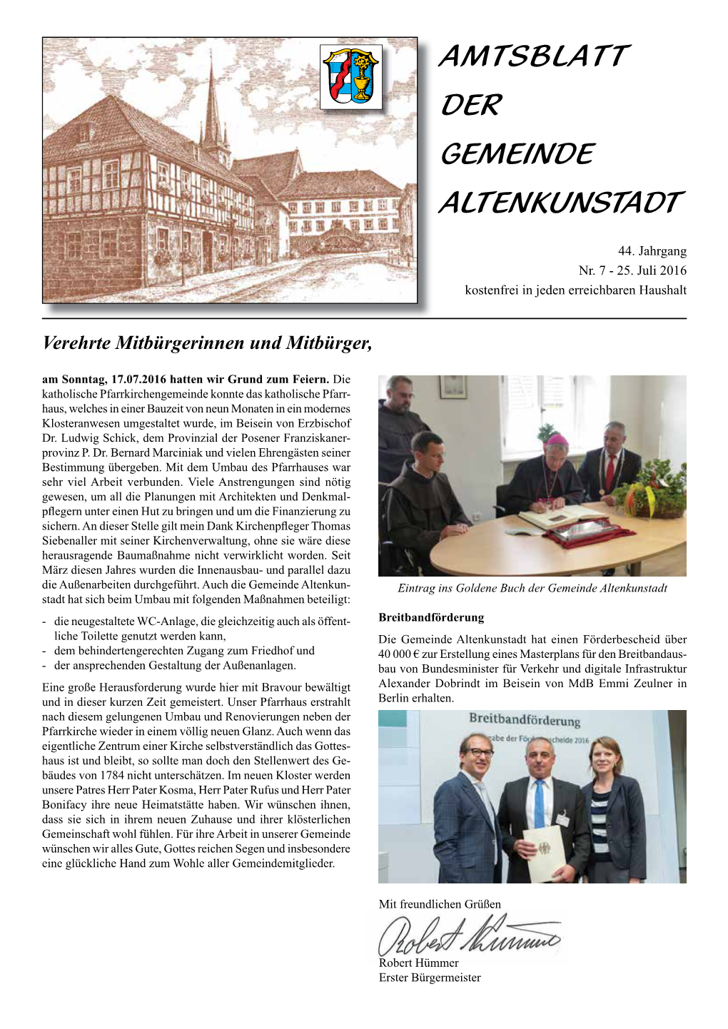 Juli 2016 AMTSBLATT 1 DER GEMEINDE ALTENKUNSTADT