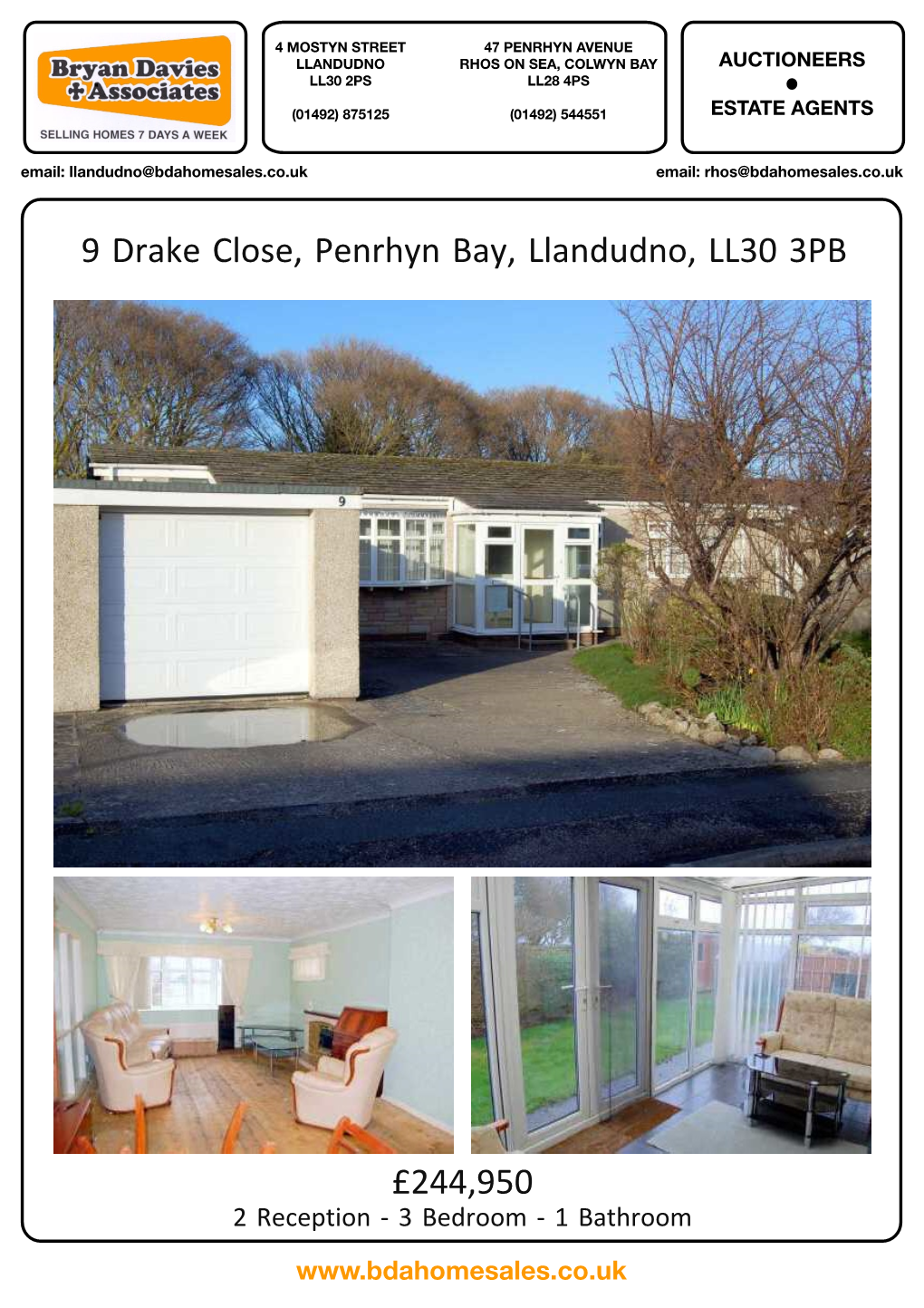 9 Drake Close, Penrhyn Bay, Llandudno, LL30 3PB