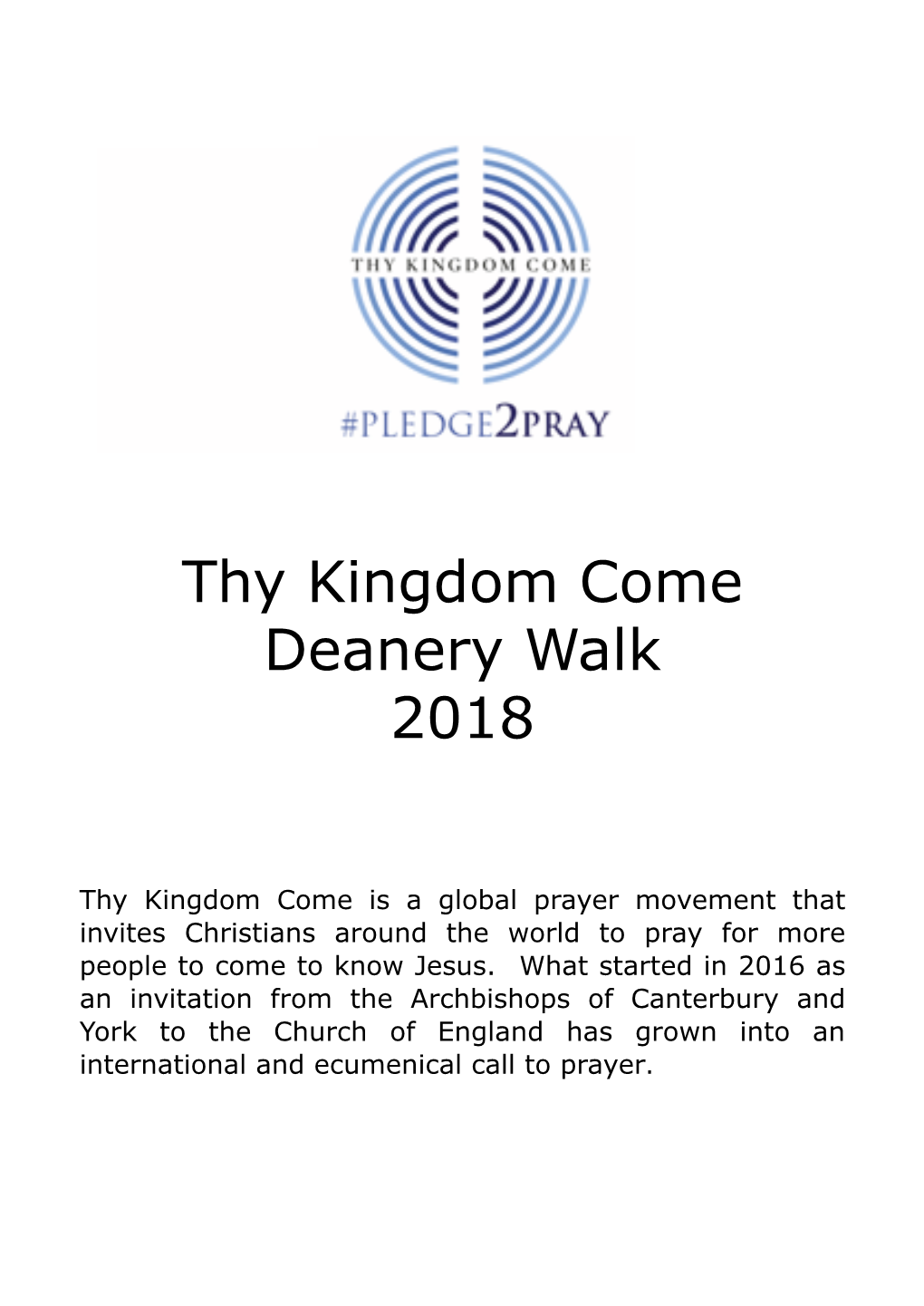 Richmond Deanery Thy Kingdom Come Leaflet 2