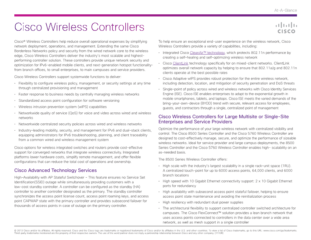 Cisco Wireless Controllers
