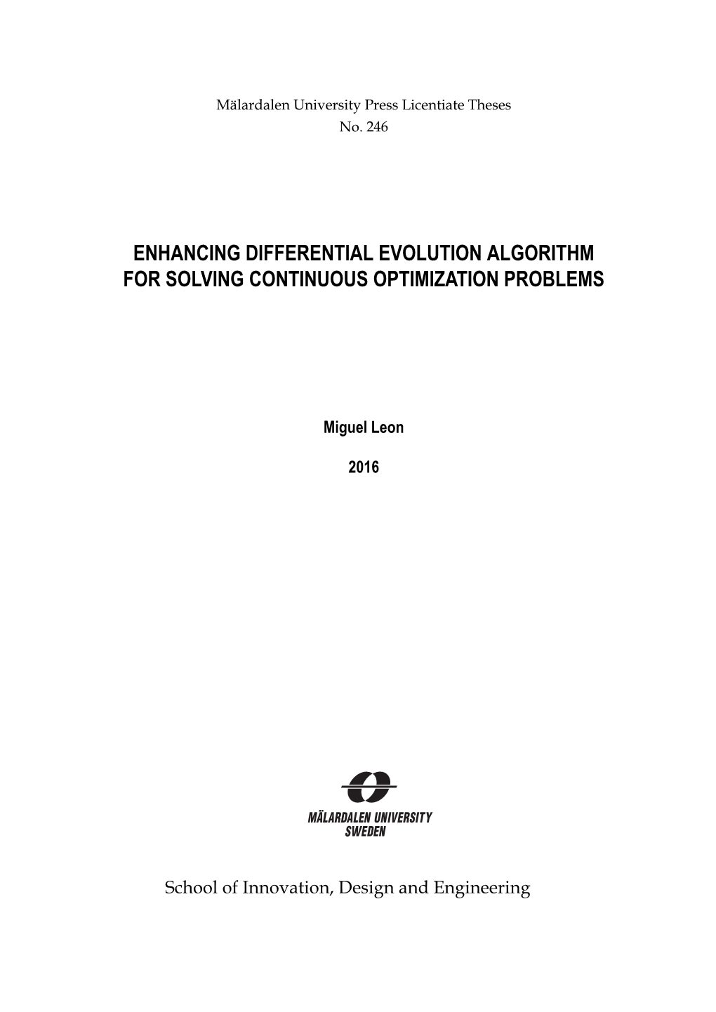 Enhancing Differential Evolution Algorithm for Solving Continuous Optimization Problems