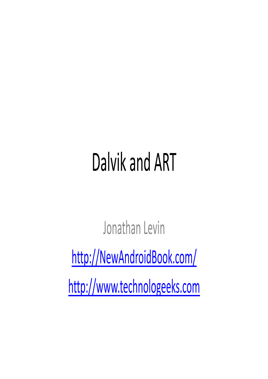 Dalvik and ART