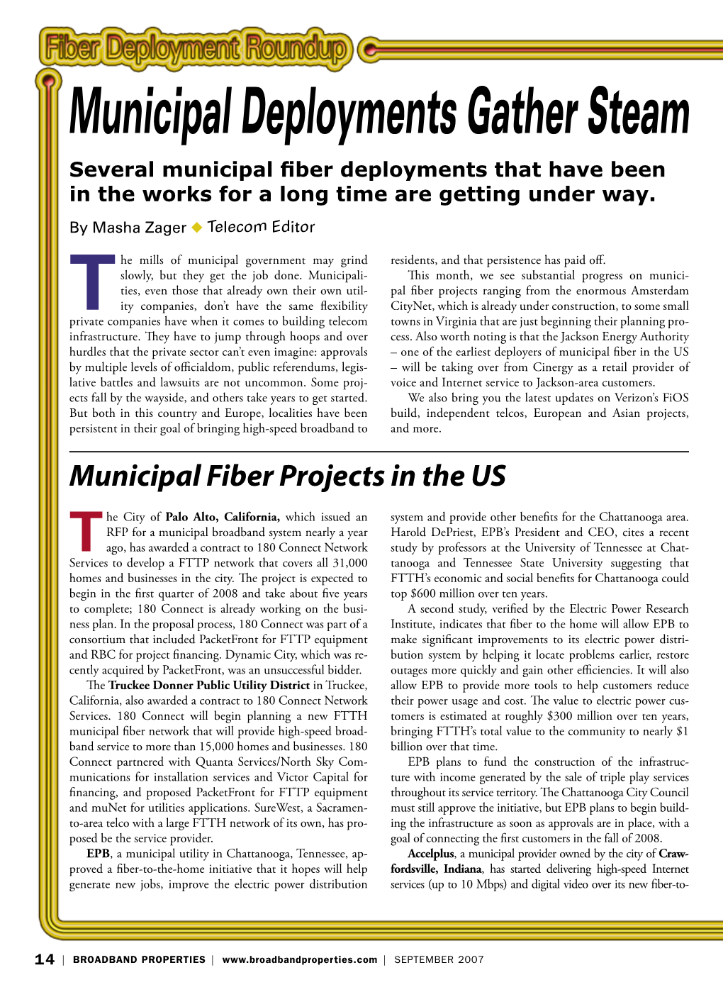 Municipal Fiber Projects in the US