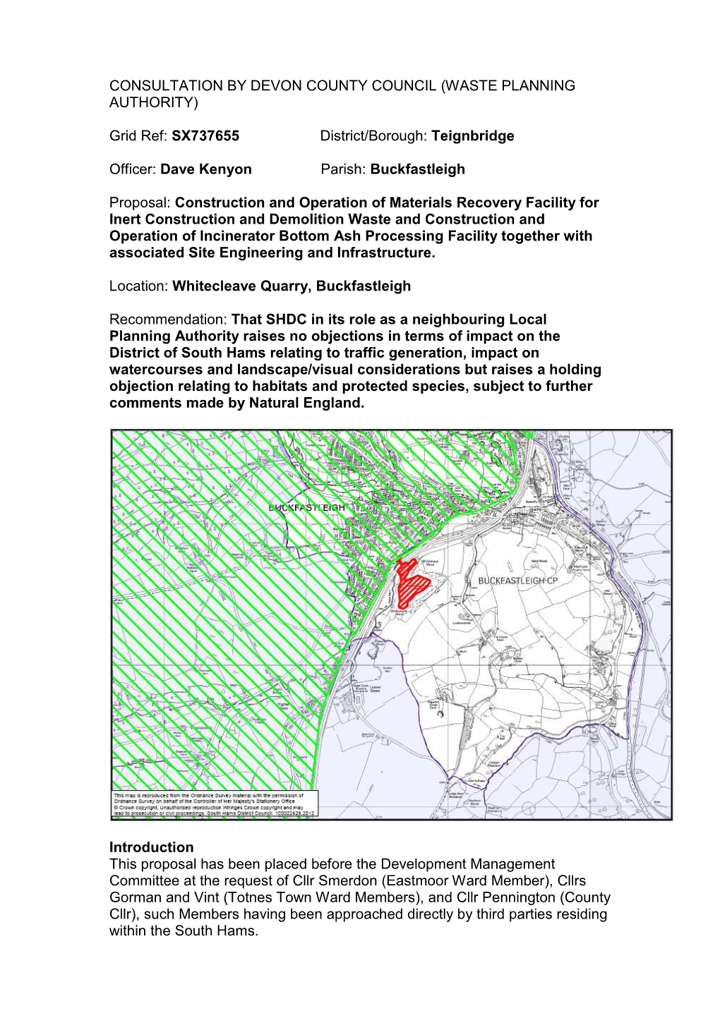 Consultation by Devon County Council (Waste Planning Authority)