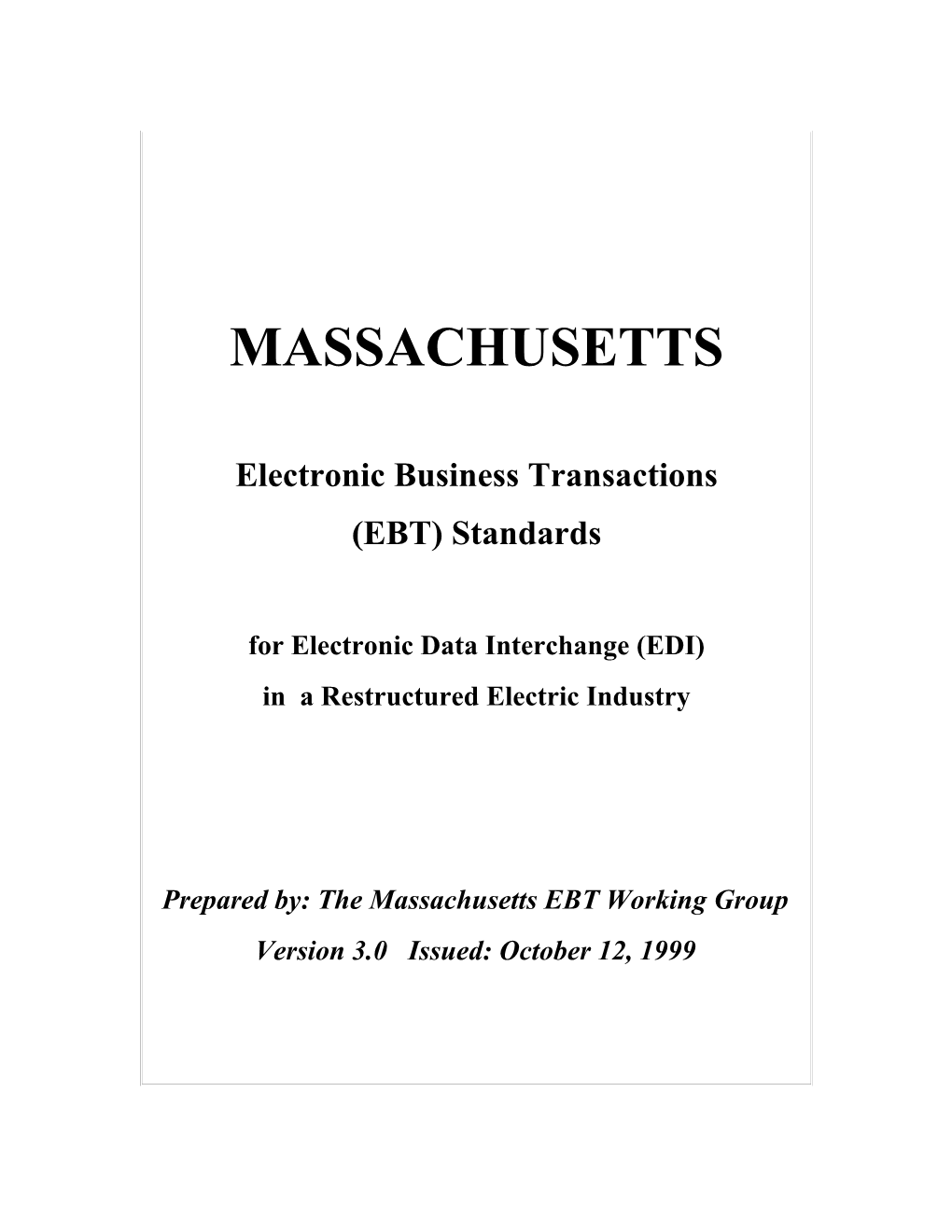 Electronic Business Transaction Standards