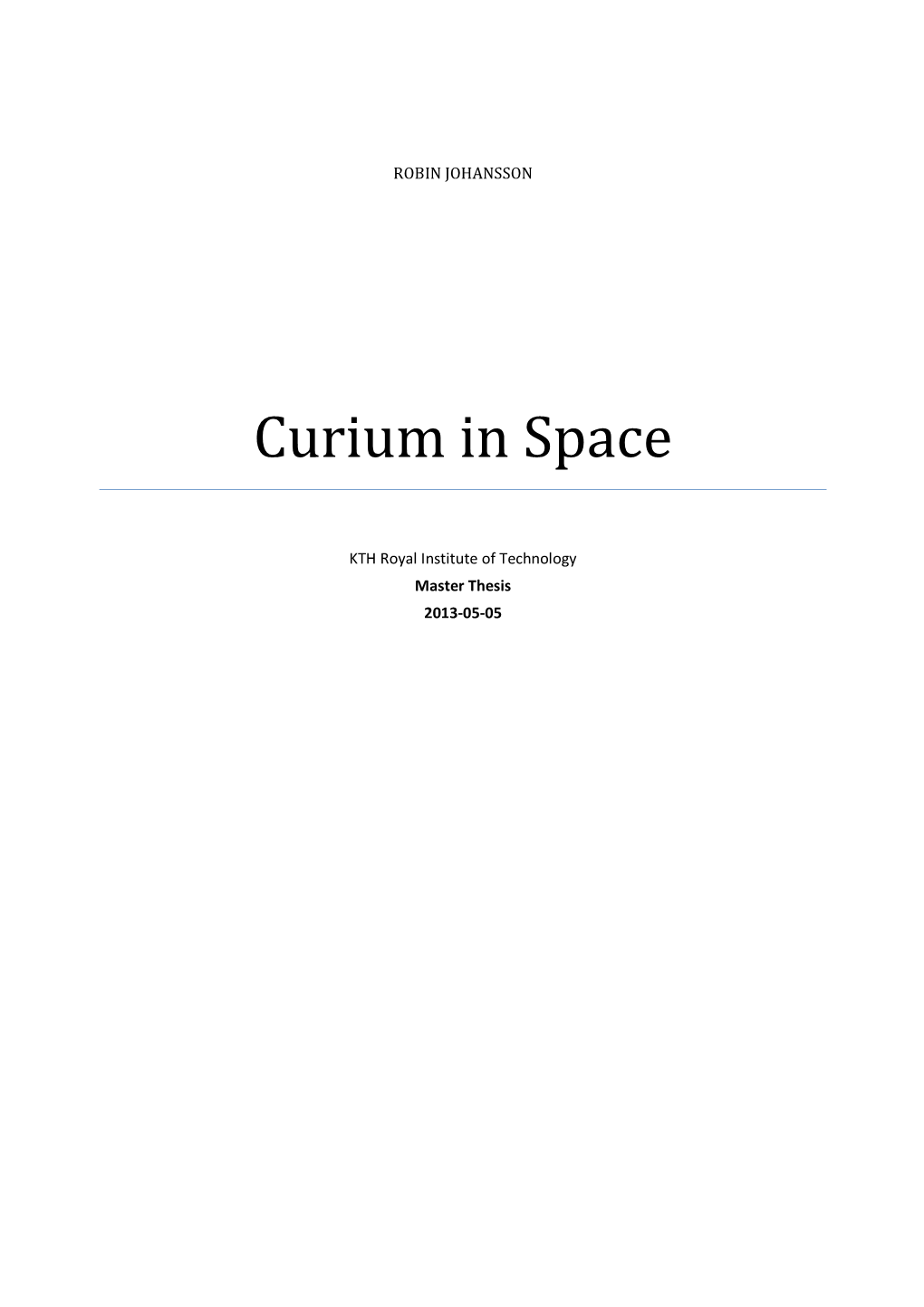 Curium in Space