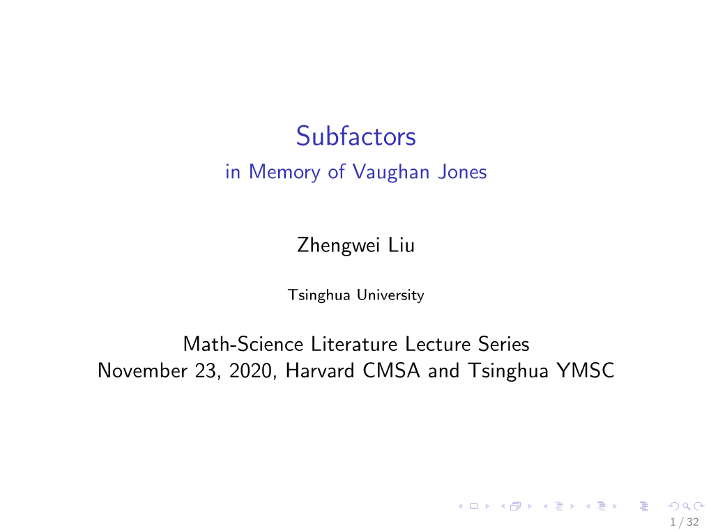 Subfactors-Jones.Pdf