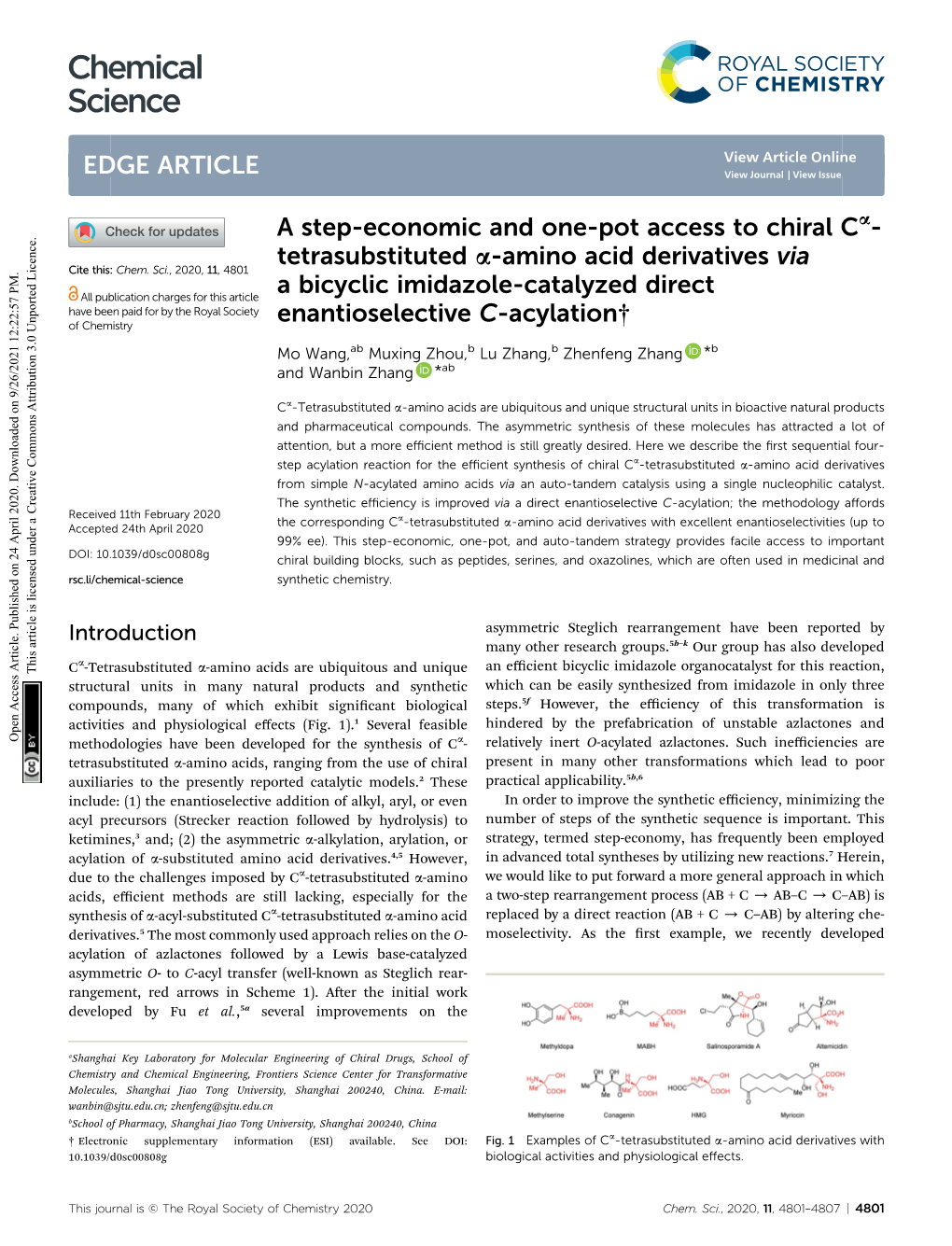 A Step-Economic and One-Pot Access to Chiral Cα-Tetrasubstituted Α