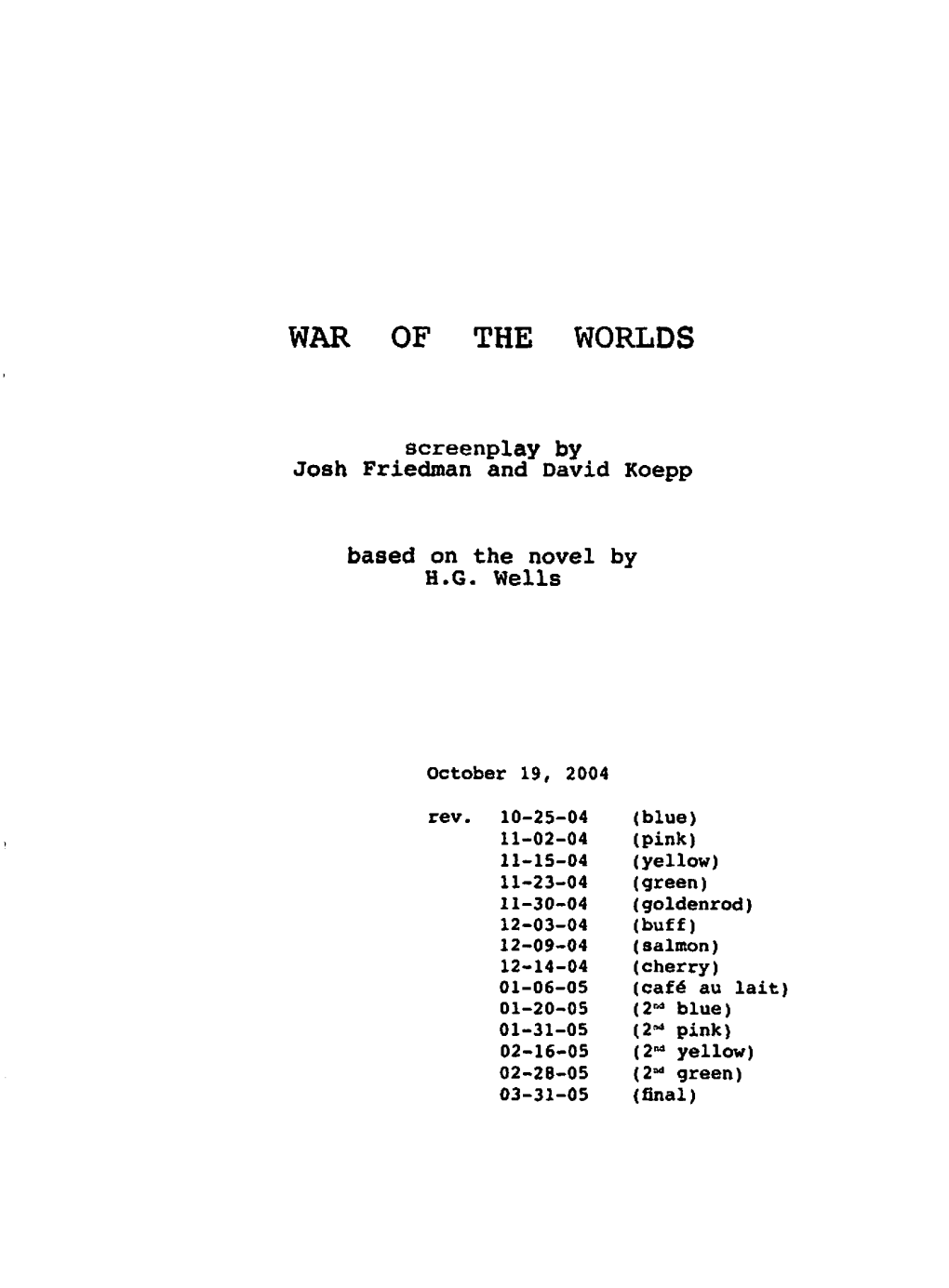 War of the Worlds.Pdf