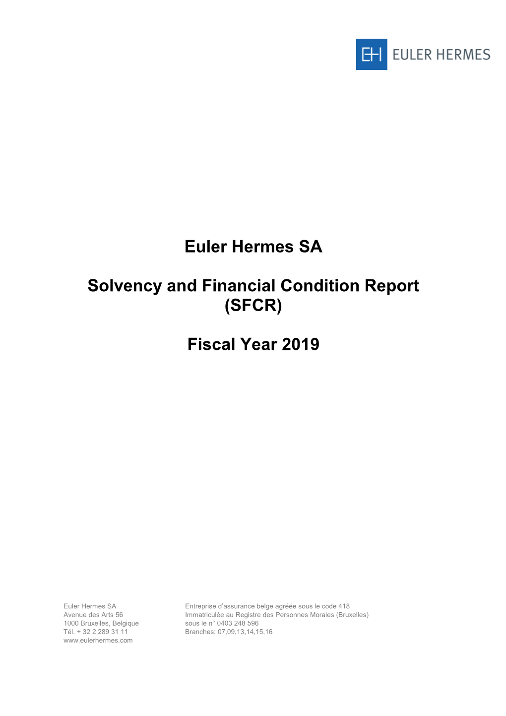 Euler Hermes SA Solvency and Financial Condition Report (SFCR)