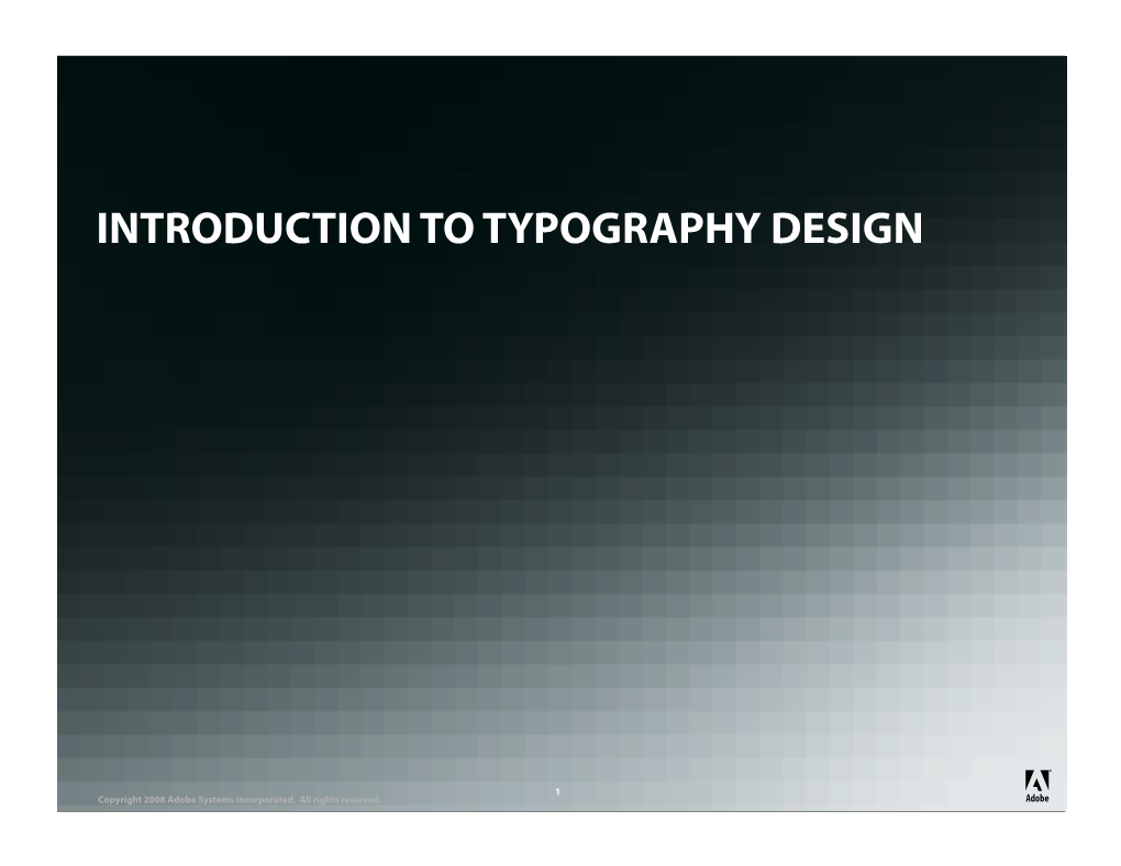 Introduction to Typography Design