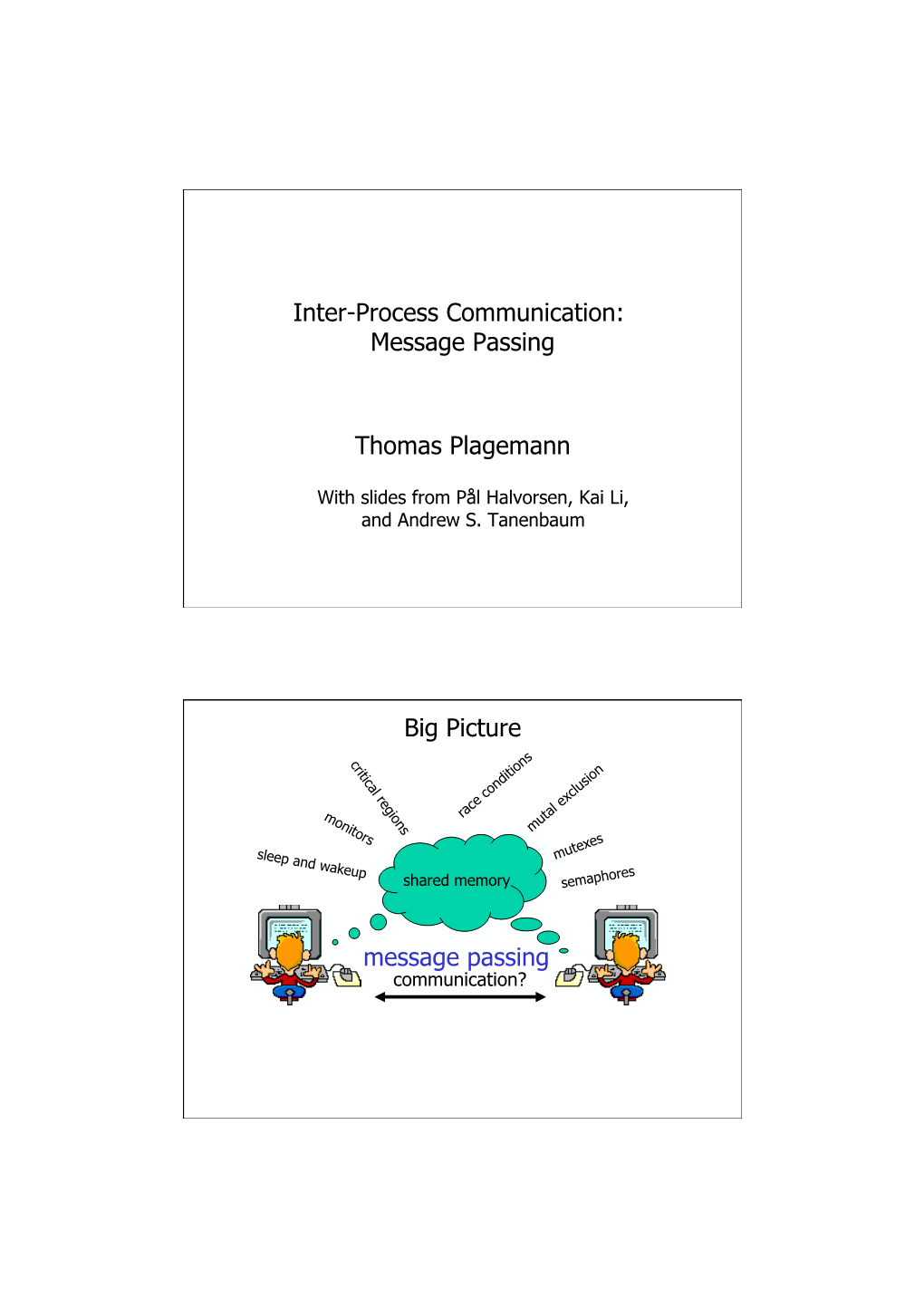 Inter-Process Communication: Message Passing Thomas