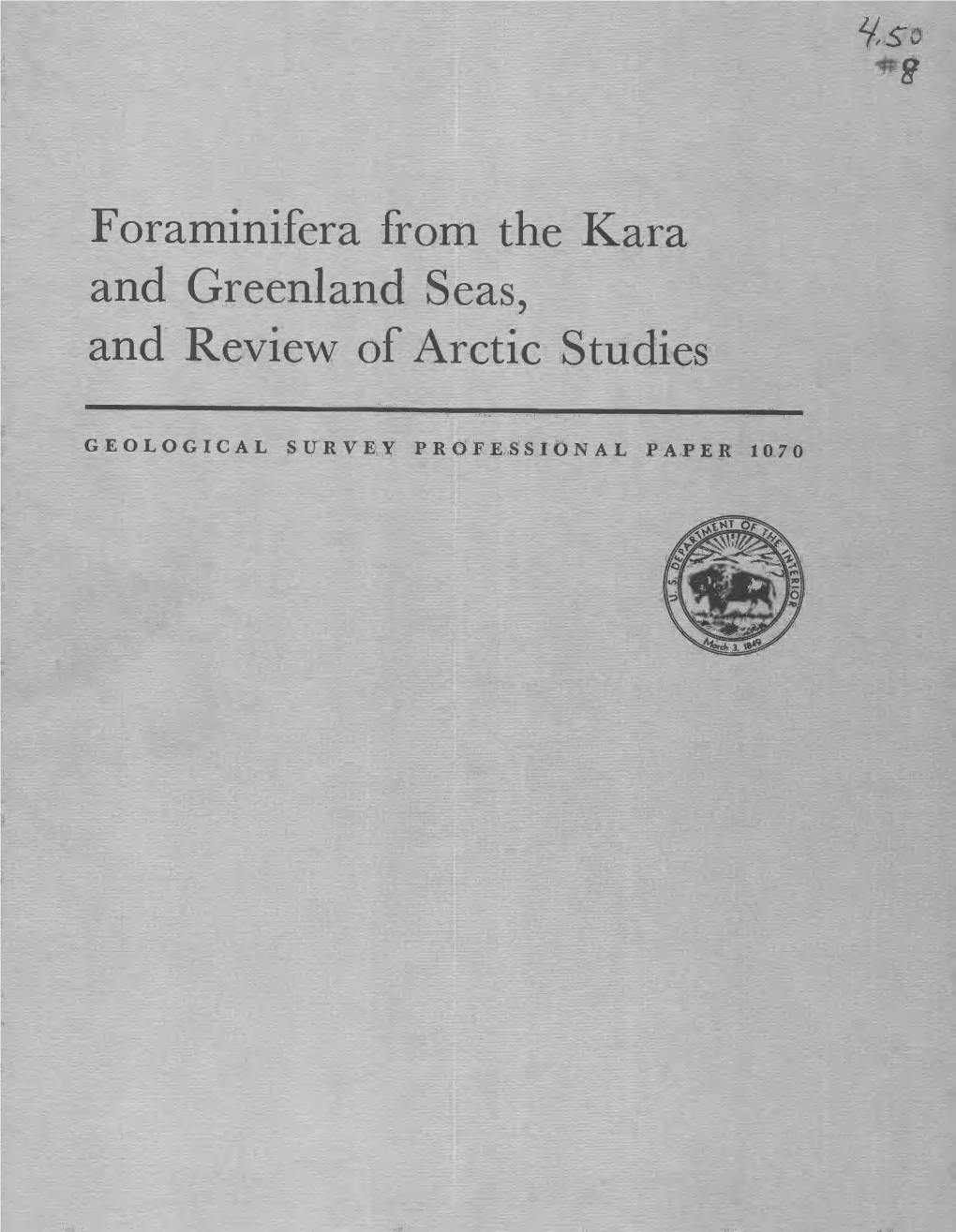 Foraminifera from the Kara and Greenland Seas, and Review of Arctic Studies