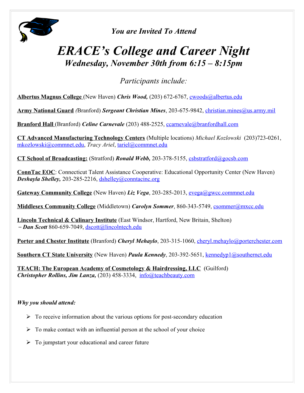 ERACE S College and Career Night