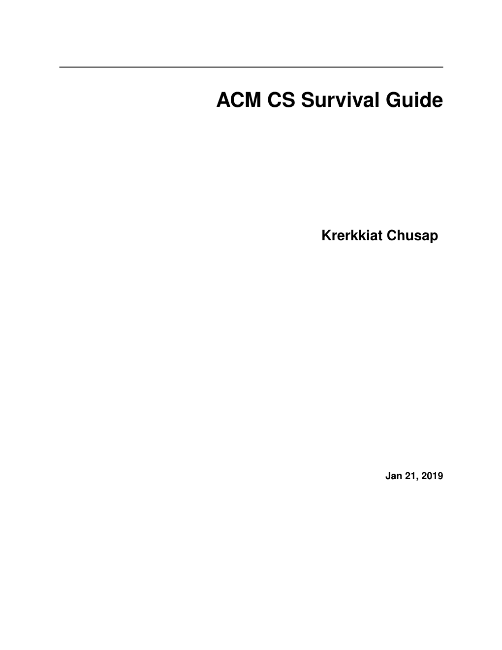 ACM CS Survival Guide