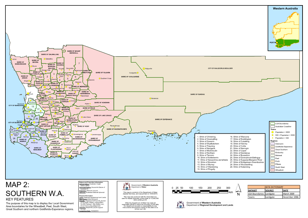 Map 2: Southern W.A