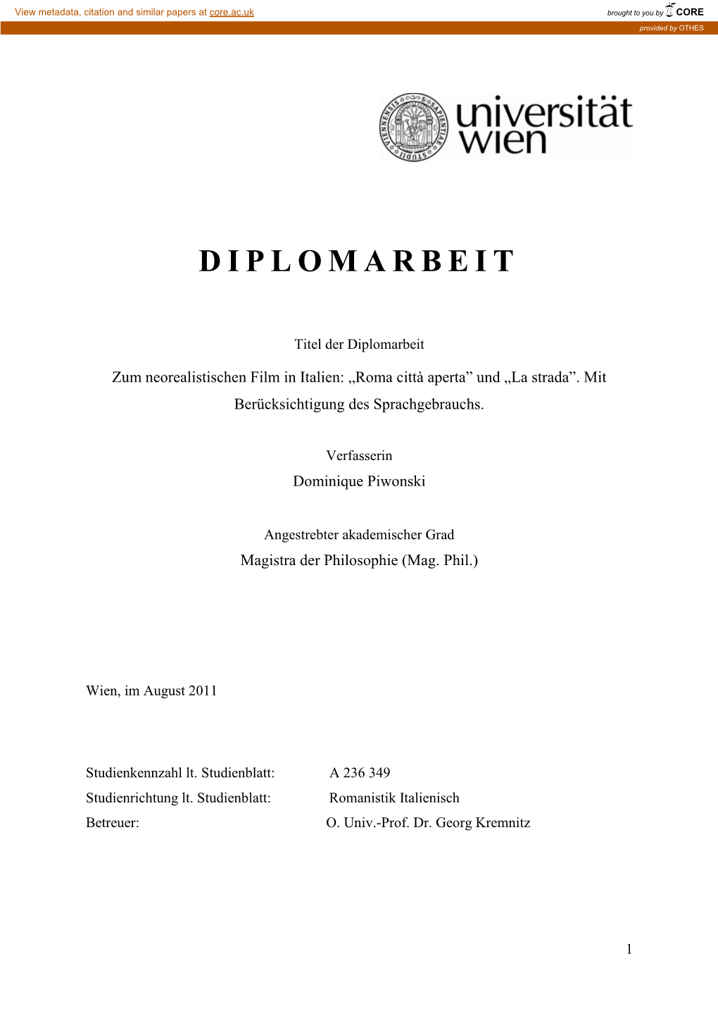 Diplomarbeit