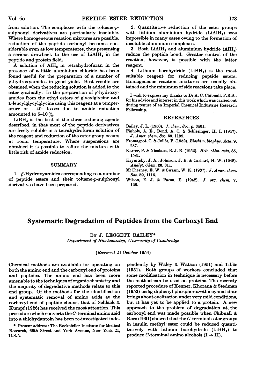 Systematic Degradation of Peptides from the Carboxyl End