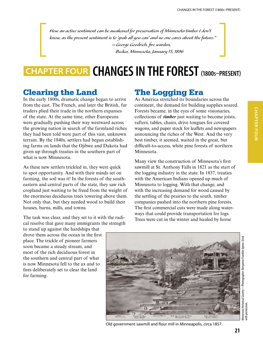 Chapter Four: Changes in the Forest (1800S–Present)