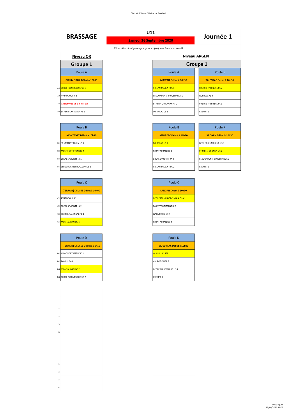 U11 – Brassage SECTEUR 5