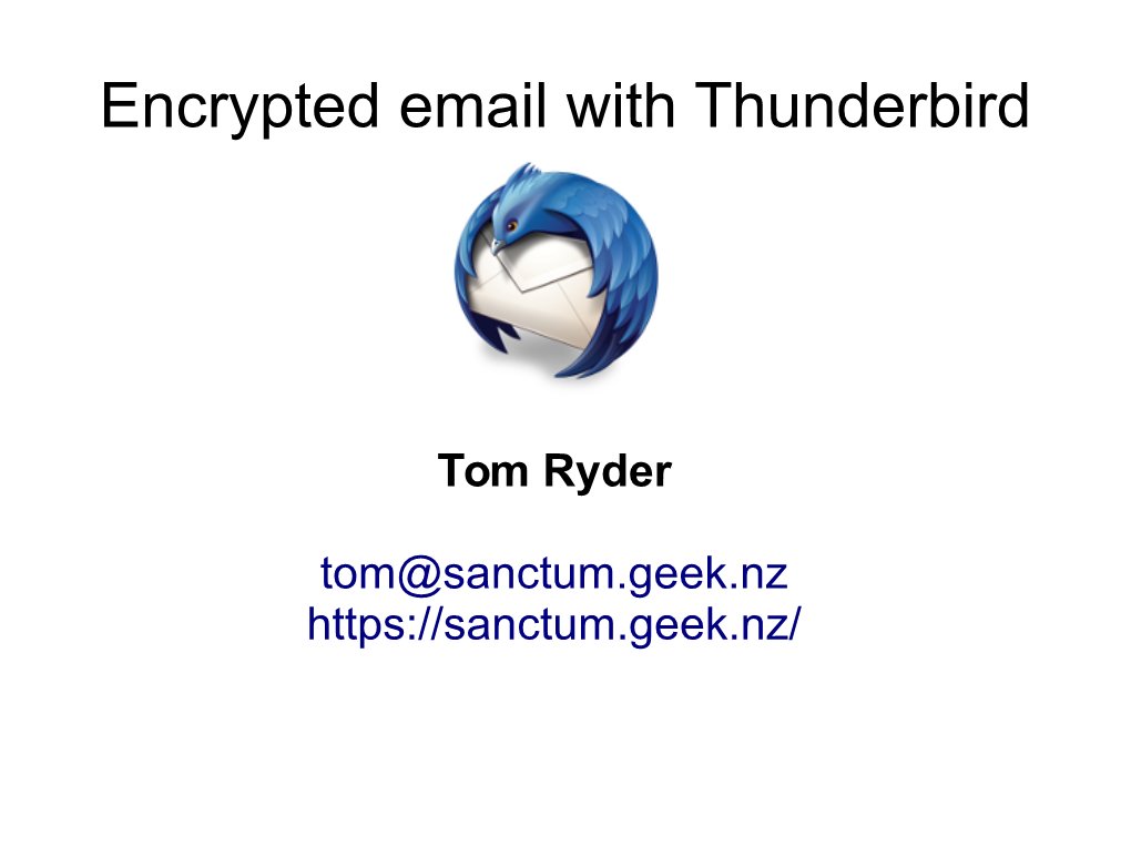 Encrypted Email with Thunderbird