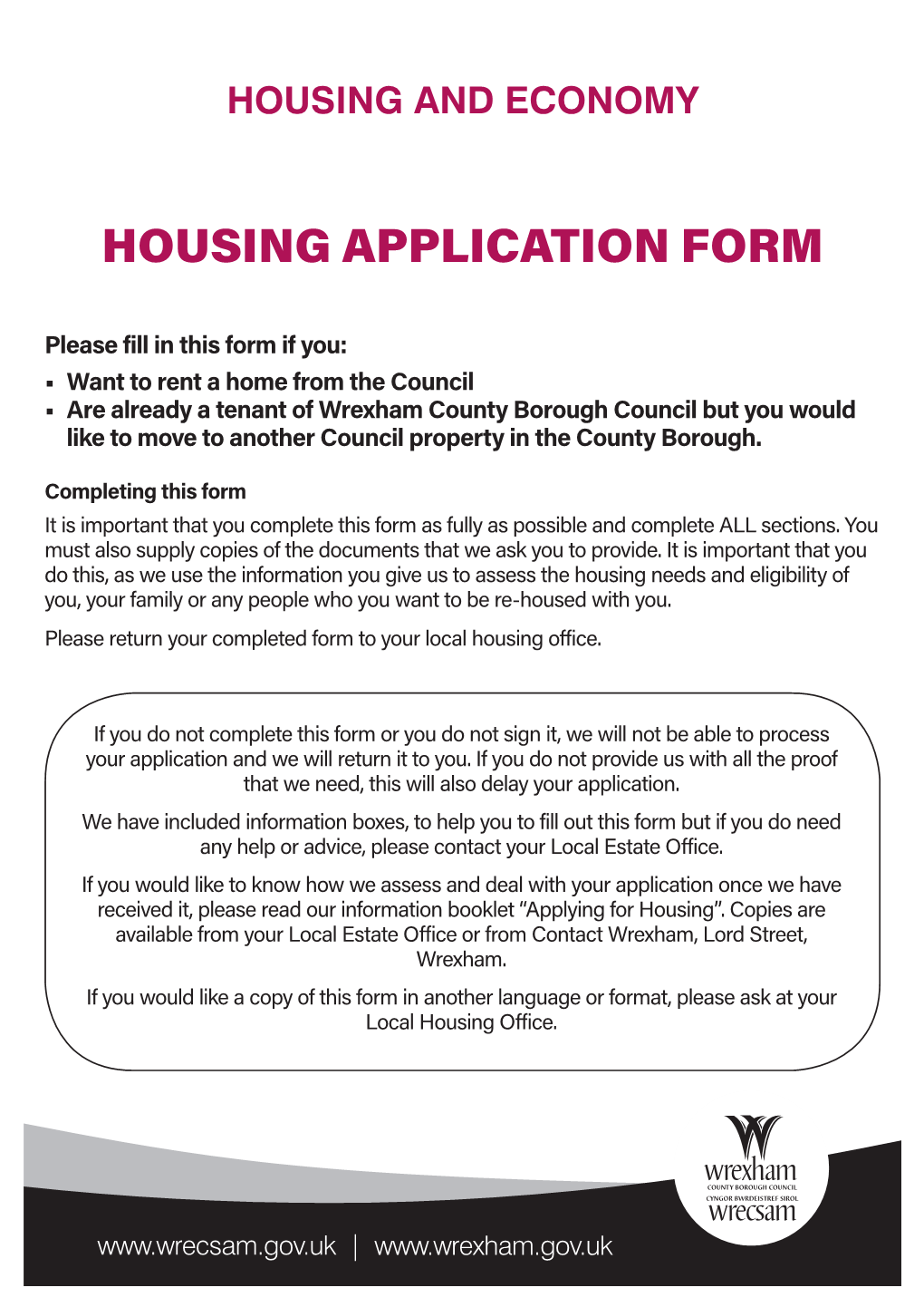 Housing Application Form