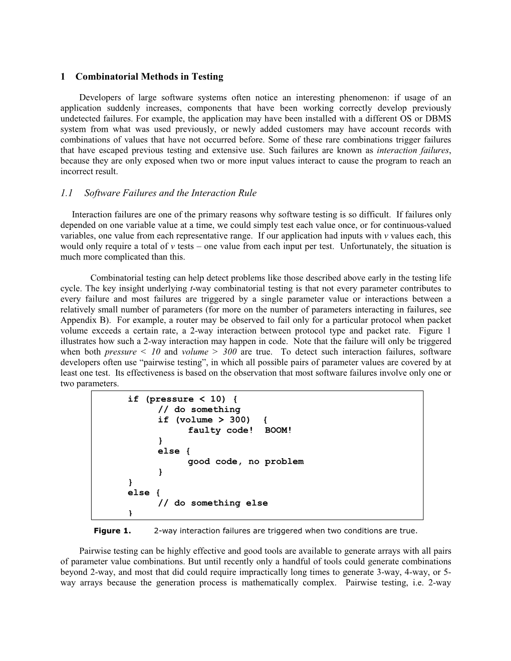 1 Combinatorial Methods in Testing