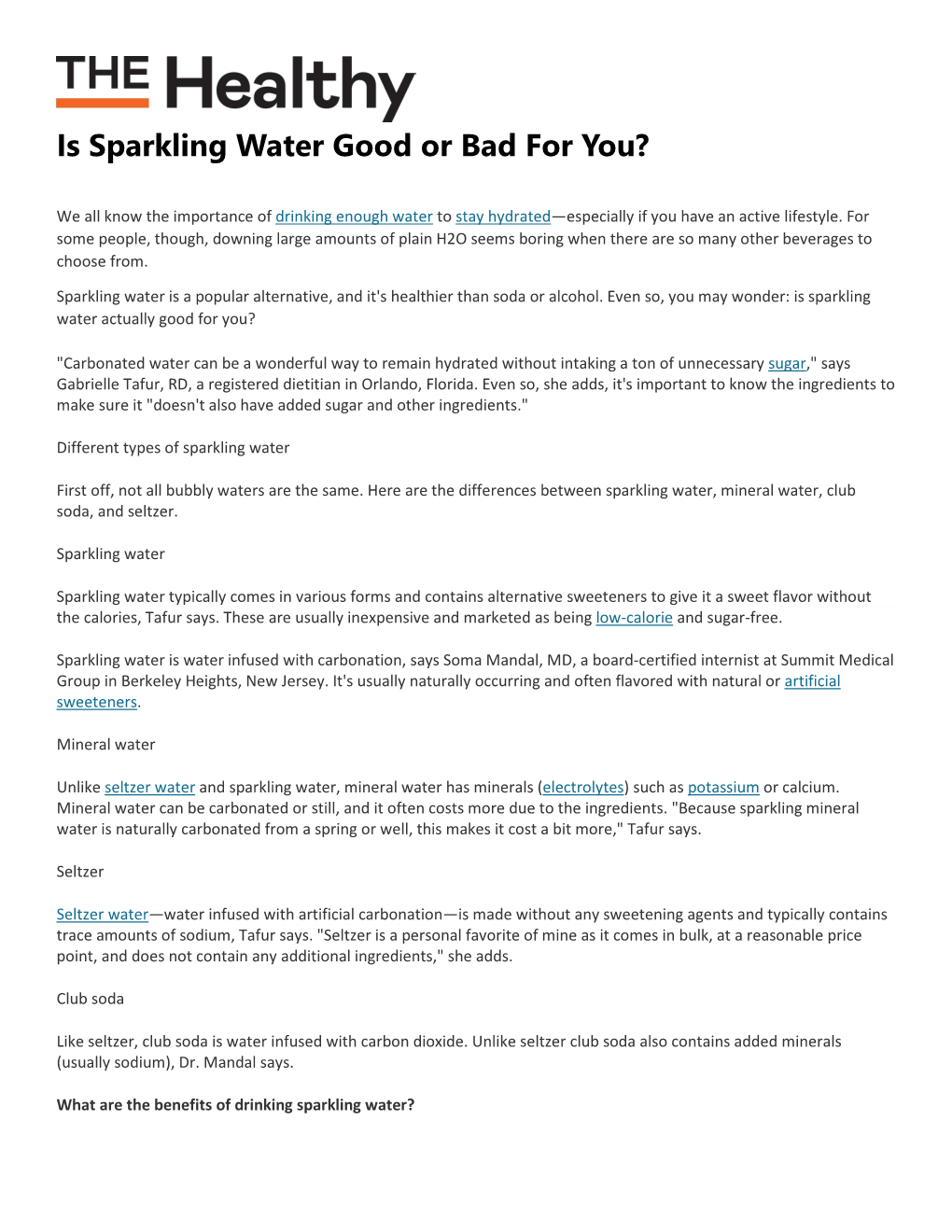 Is Sparkling Water Good Or Bad for You?