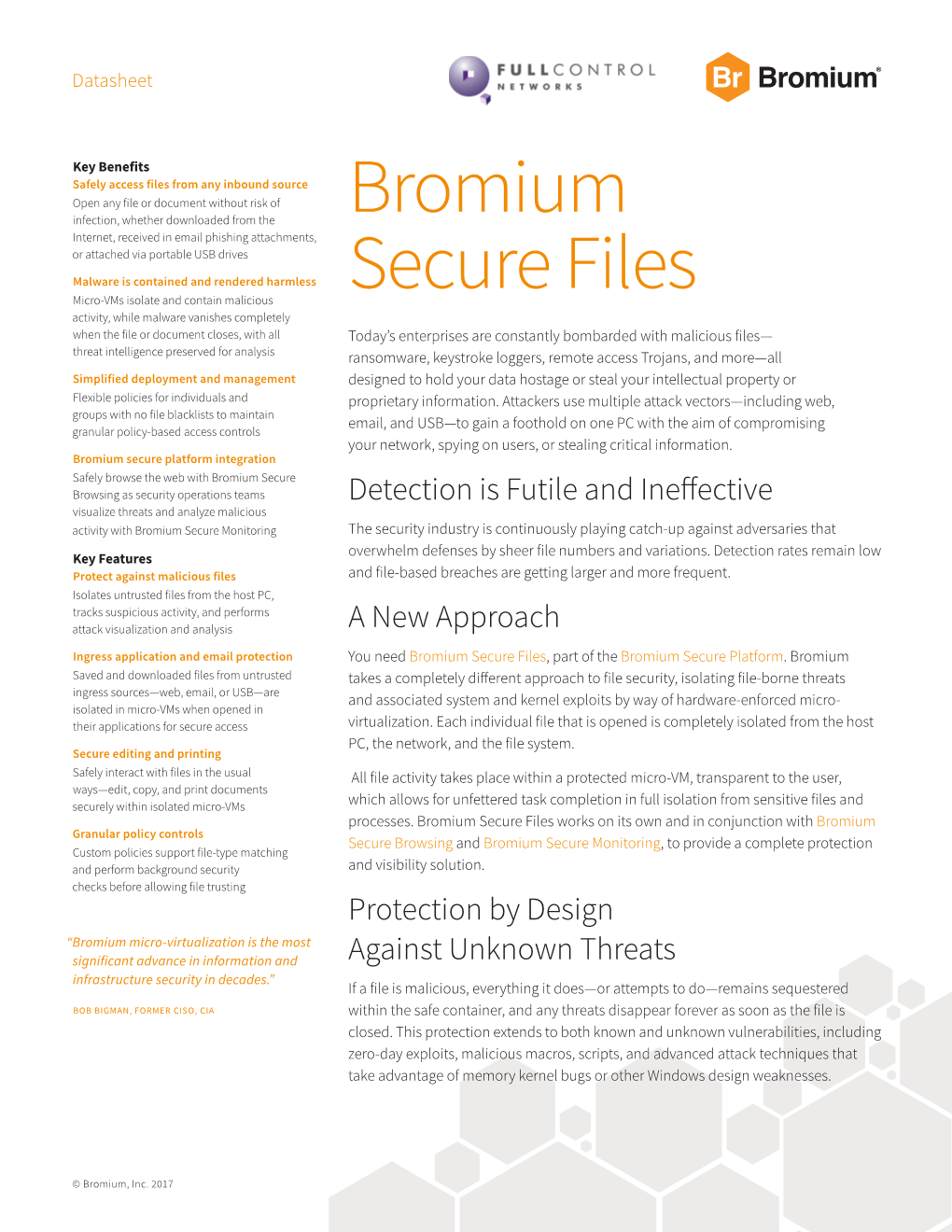 Bromium Secure Files, Part of the Bromium Secure Platform