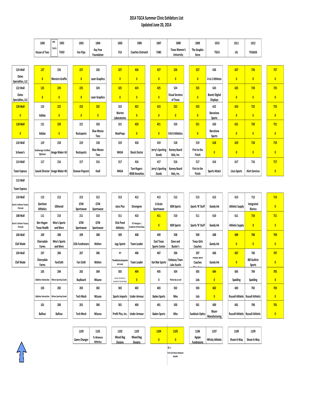 2014 Arlington Exhibitor MAIN Updated June 20.Xlsx