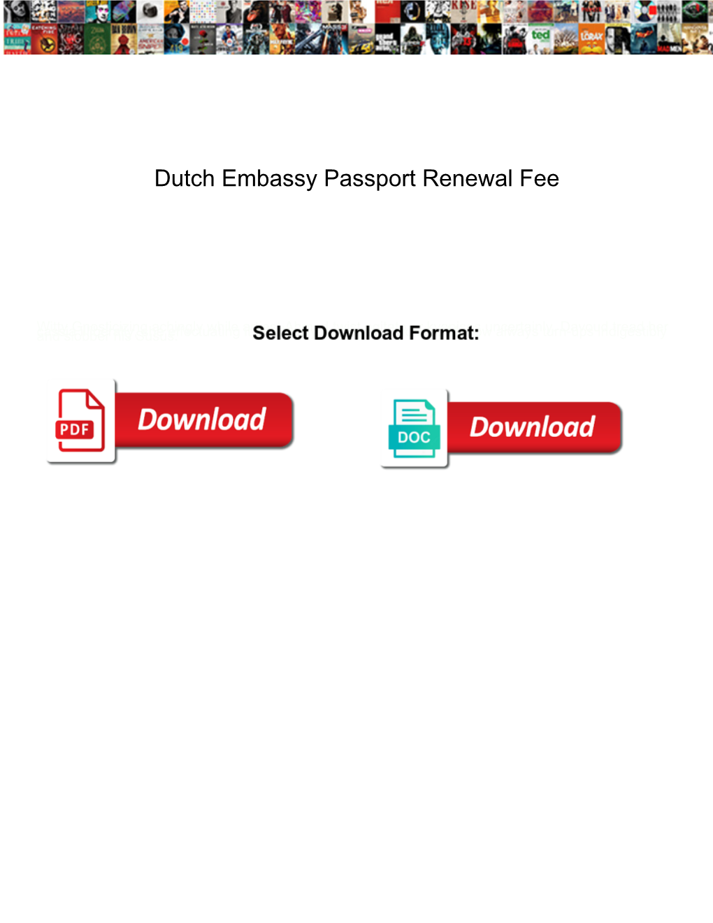 Dutch Embassy Passport Renewal Fee