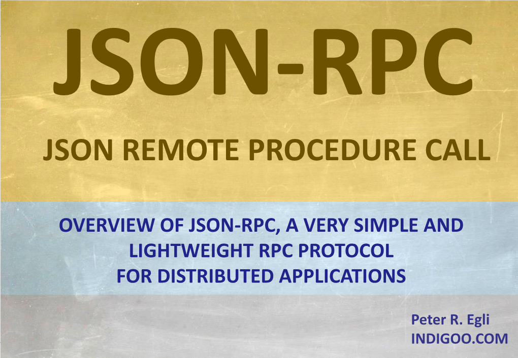 Json Remote Procedure Call