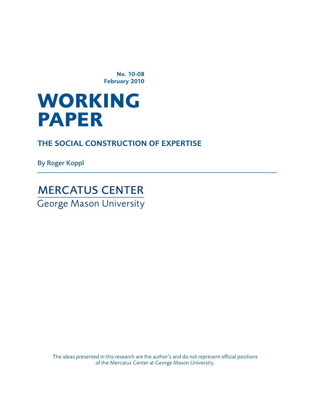 The Social Construction of Expertise