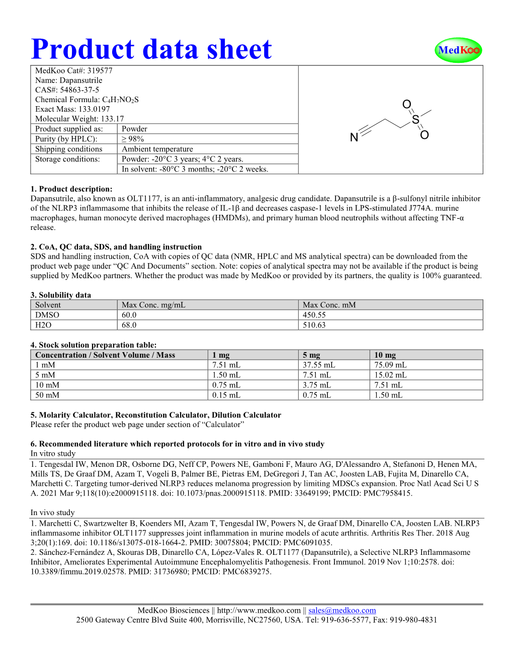 Product Data Sheet