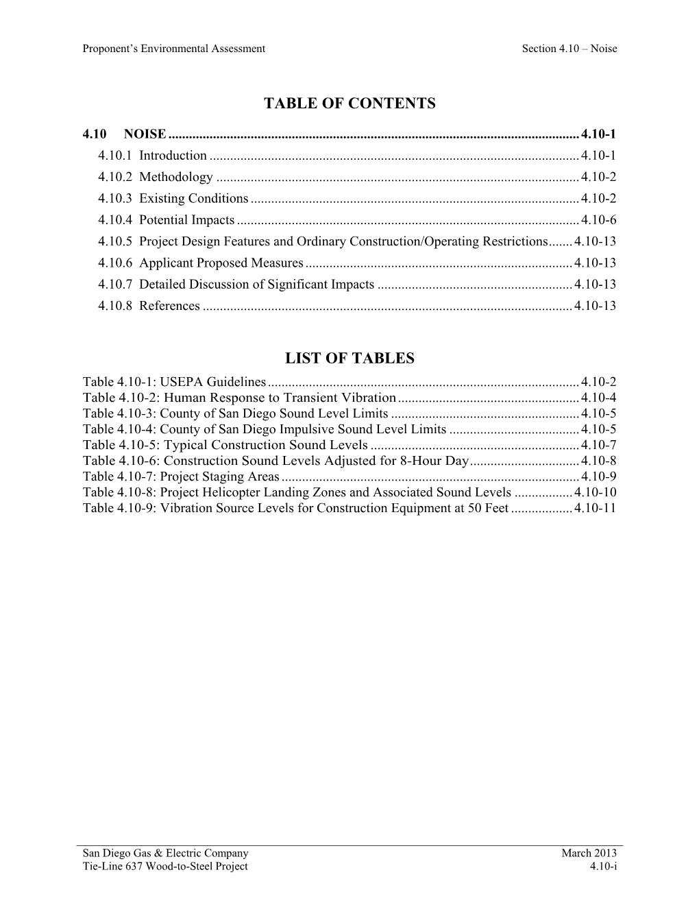 Table of Contents List of Tables