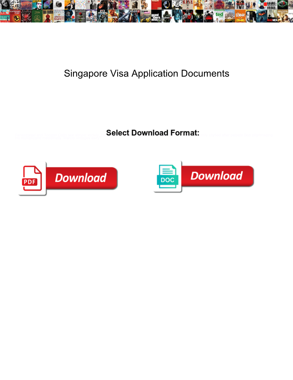 Singapore Visa Application Documents