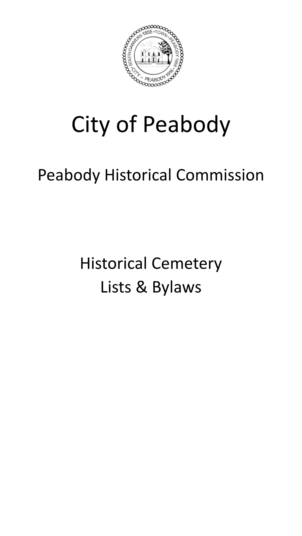 Historical Cemetery Lists & Bylaws