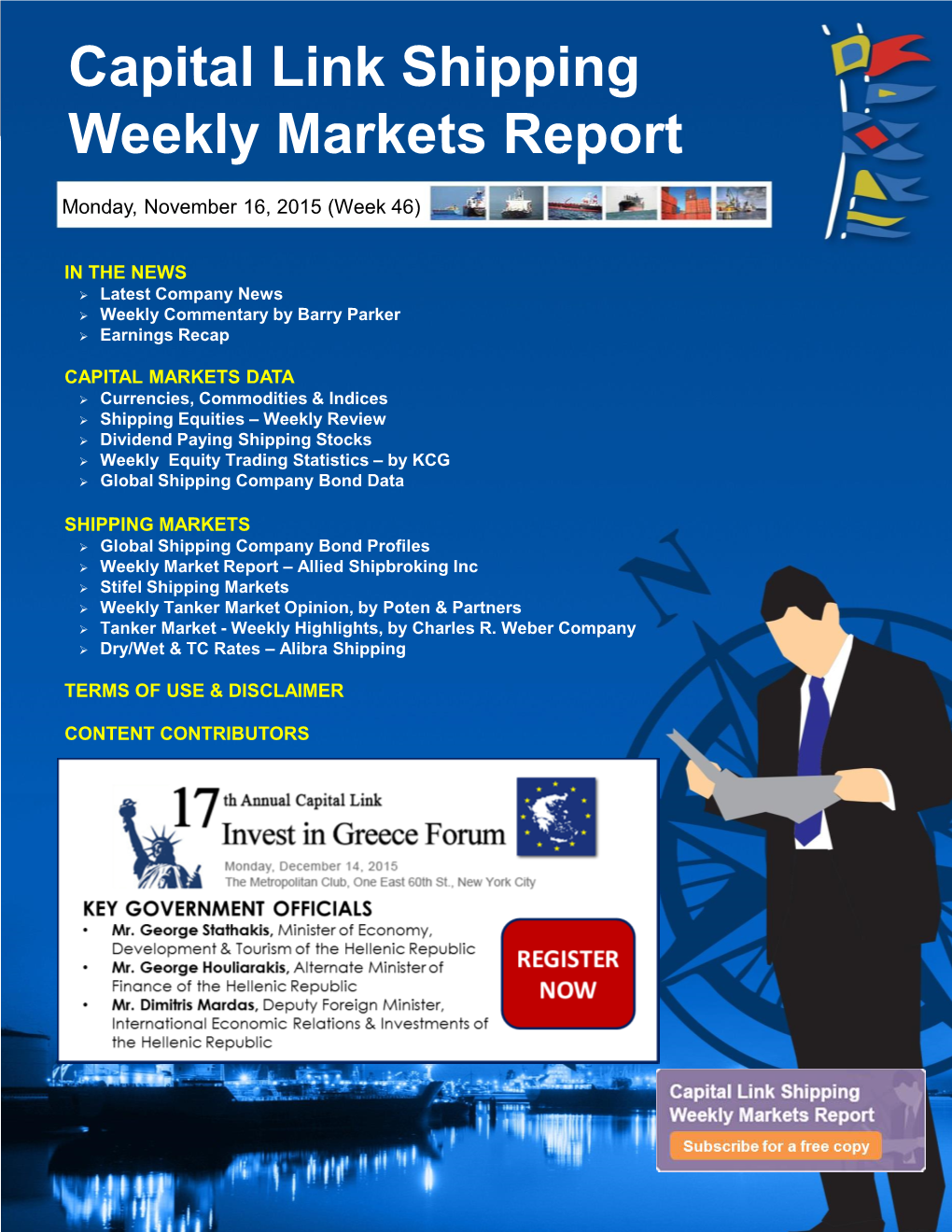 Capital Link Shipping Weekly Markets Report