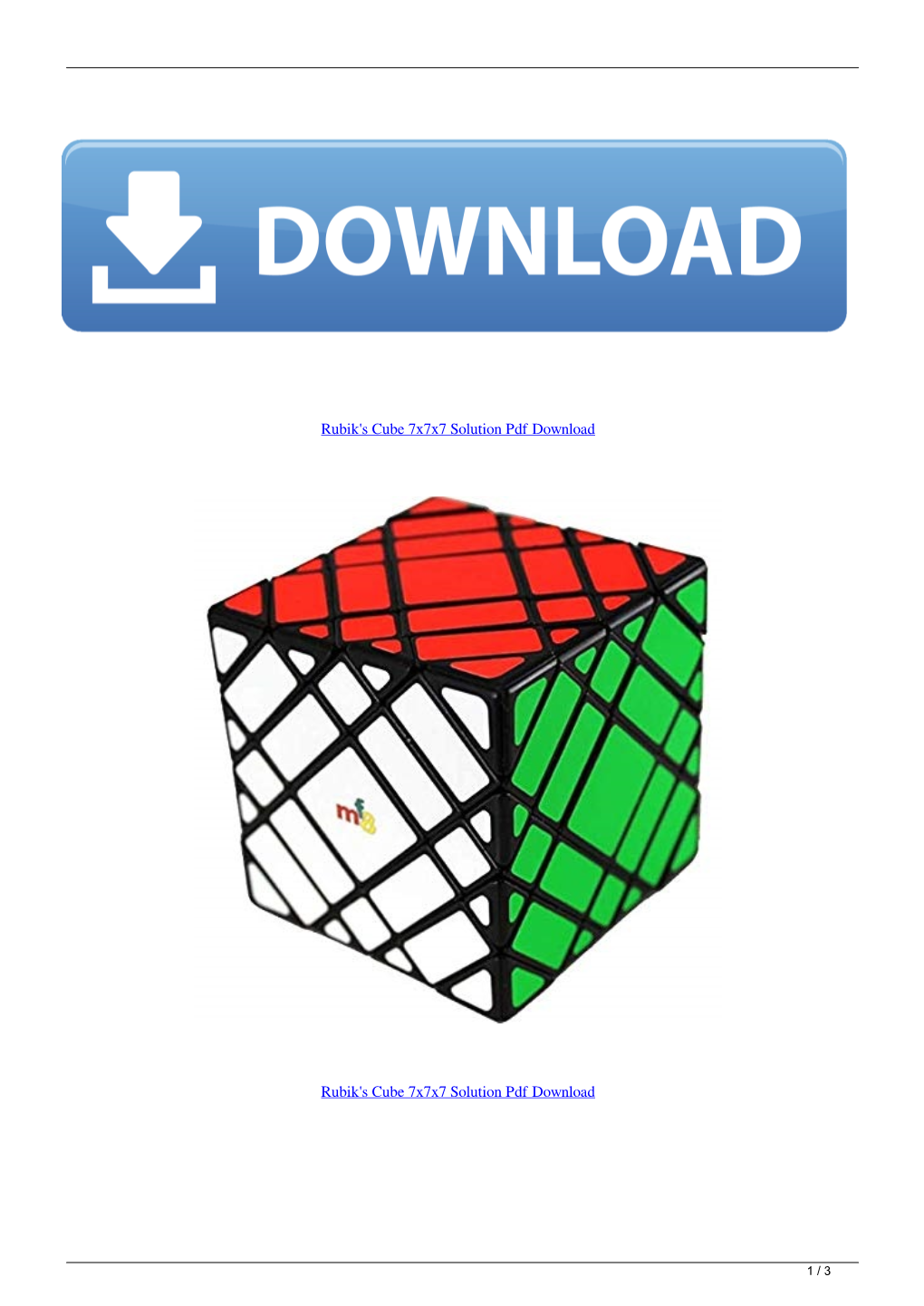 Rubiks Cube 7X7x7 Solution Pdf Download
