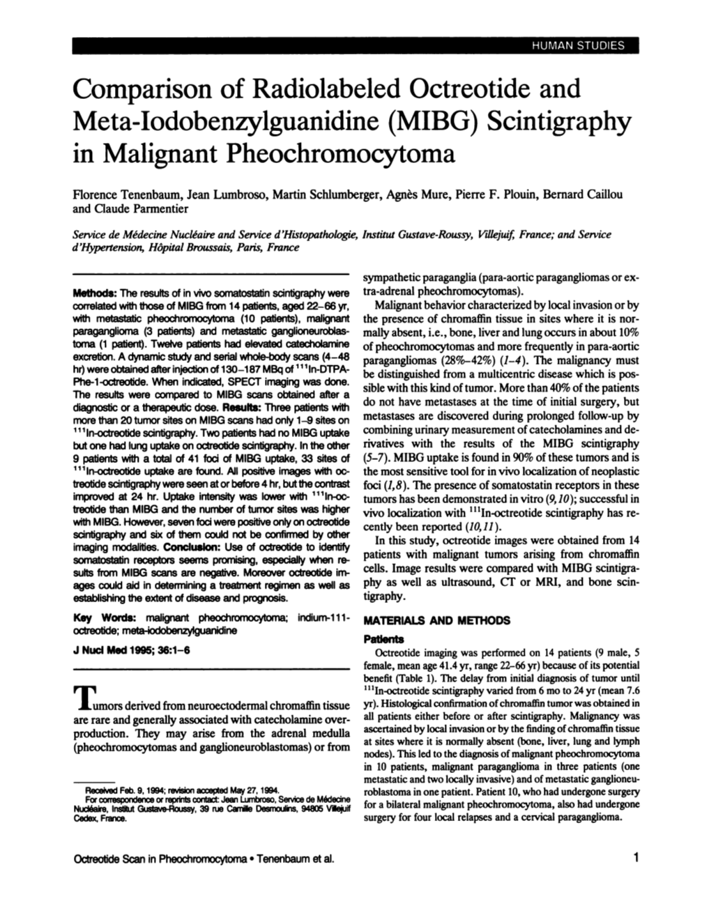 (MIBG) Scintigraphy in Malignant Pheochromocytoma