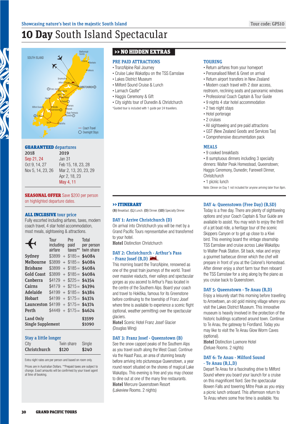 10 Day South Island Spectacular