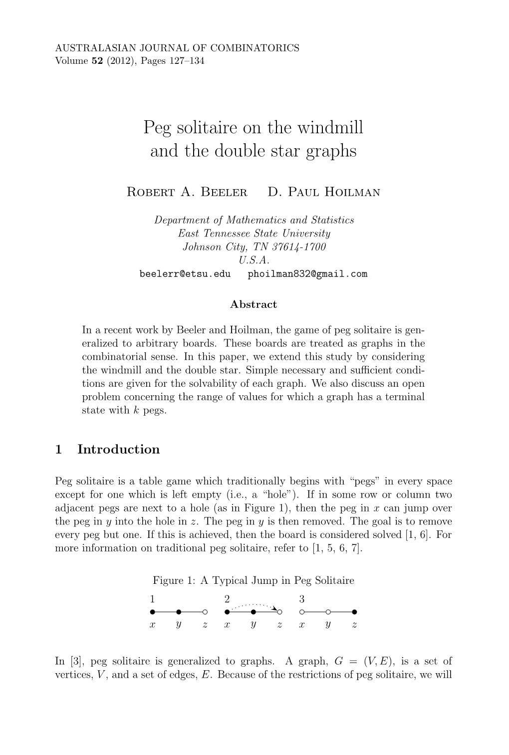 Peg Solitaire on the Windmill and the Double Star Graphs