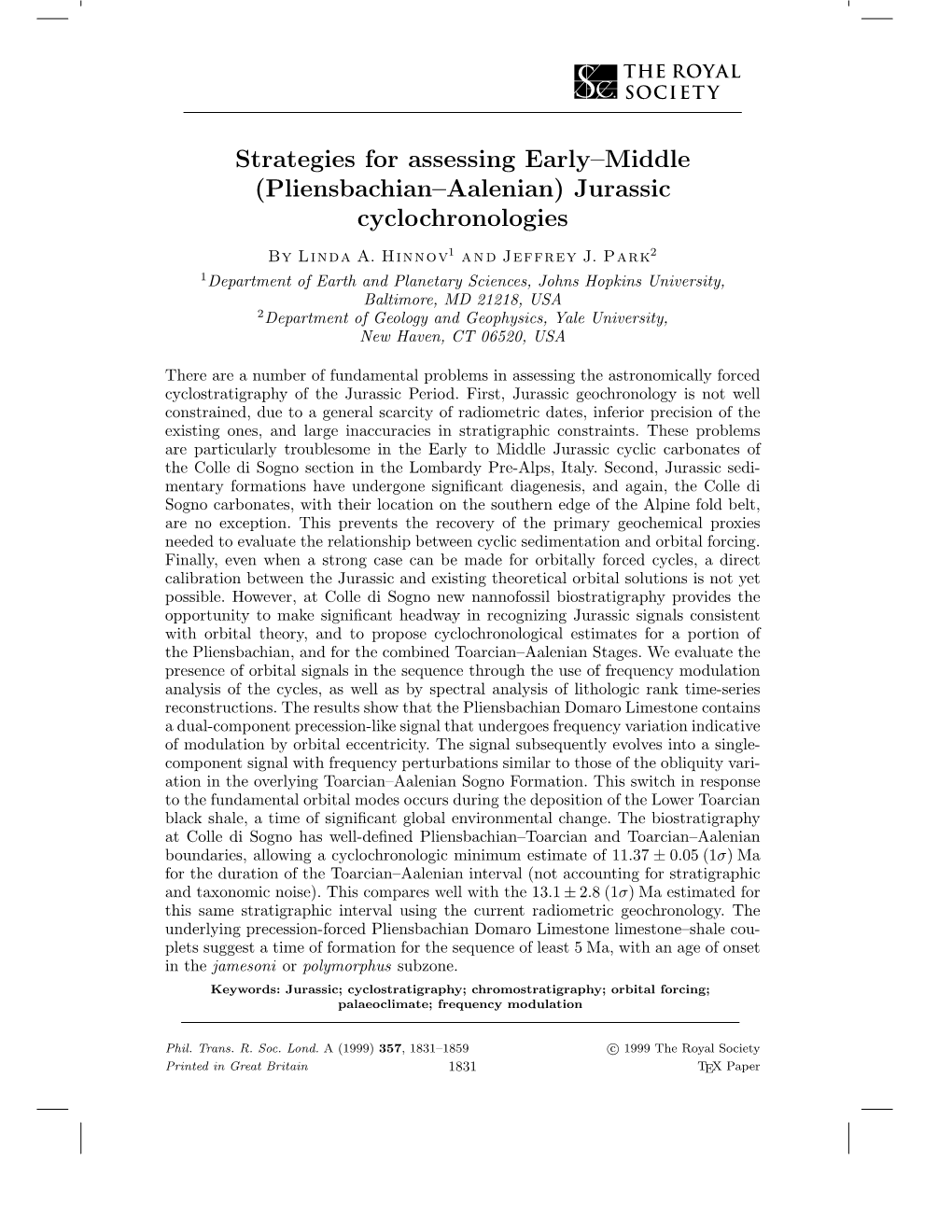 Strategies for Assessing Early–Middle (Pliensbachian–Aalenian) Jurassic Cyclochronologies