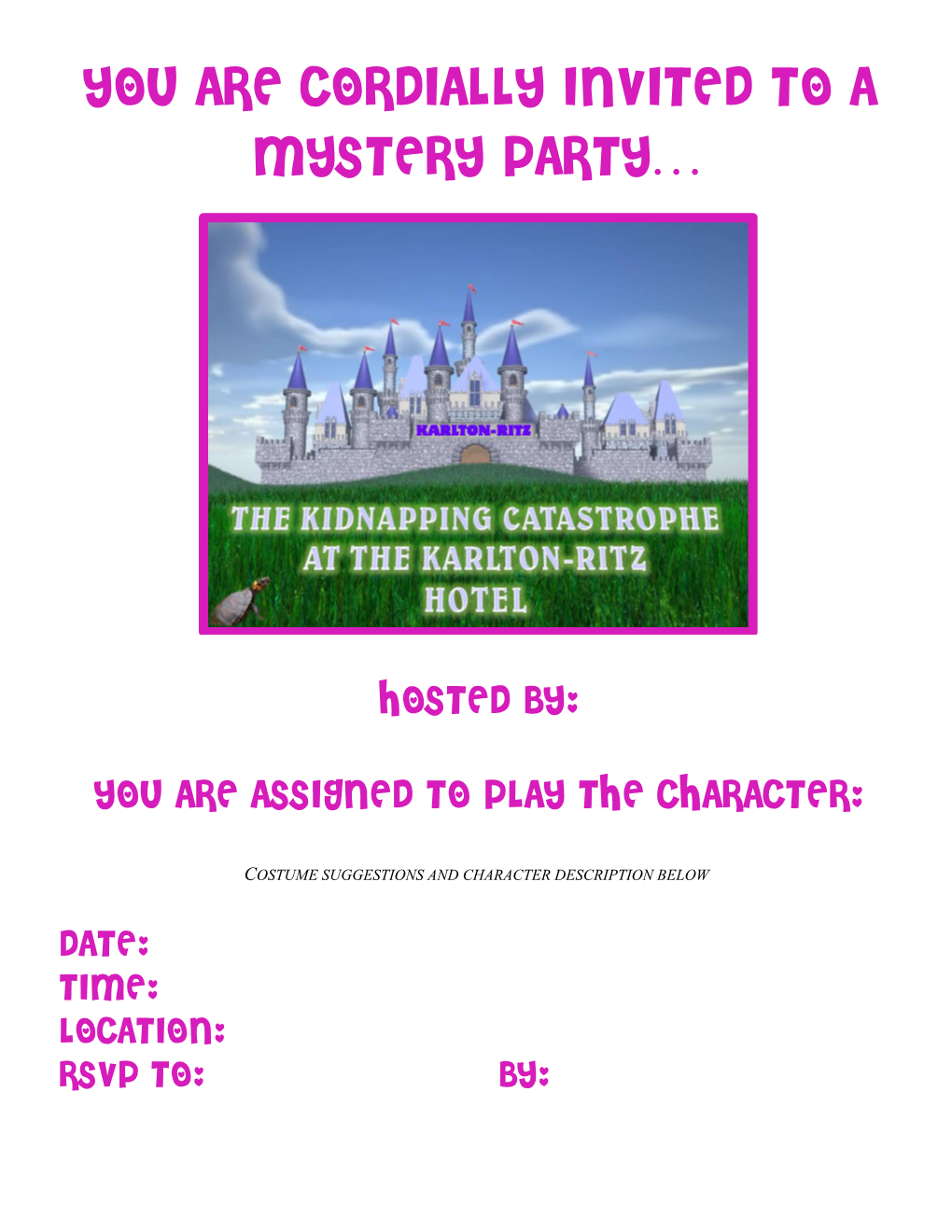 You Are Cordially Invited to a Mystery Party…