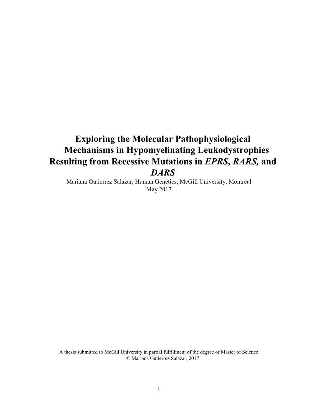 Exploring the Molecular Pathophysiological Mechanisms In