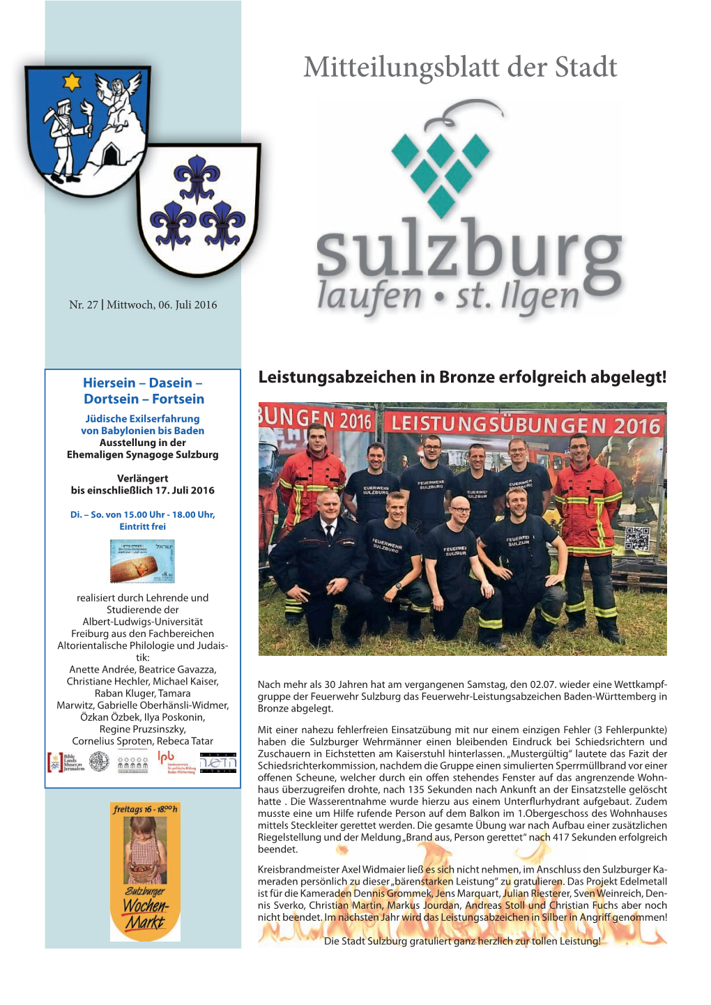 Mitteilungsblatt Der Stadt