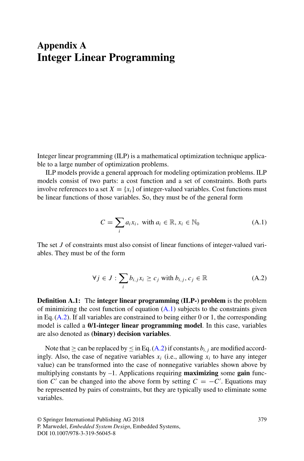 Integer Linear Programming