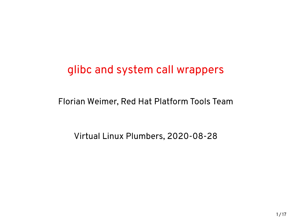 Glibc and System Call Wrappers