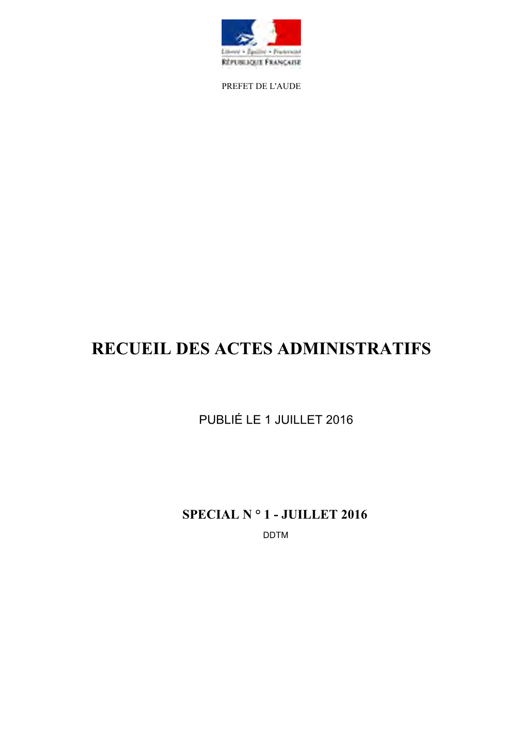 Recueil Des Actes Administratifs