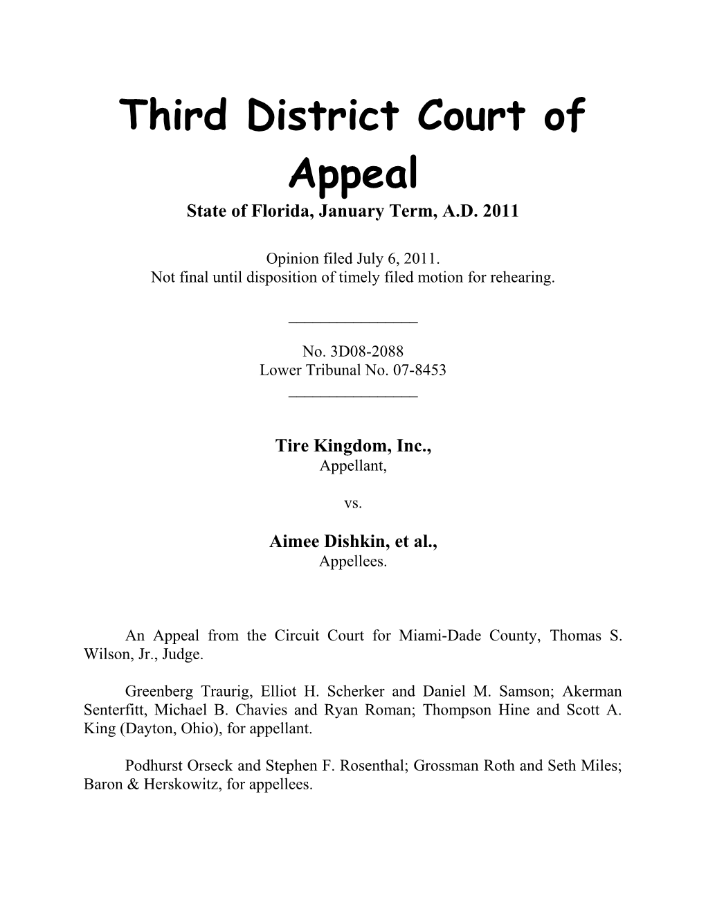 Third District Court of Appeal s1